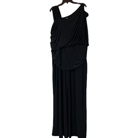 Marc Bouwer Jumpsuit Womens Plus 1X Black Stretch Jersey Sleeveless - Picture 1 of 12